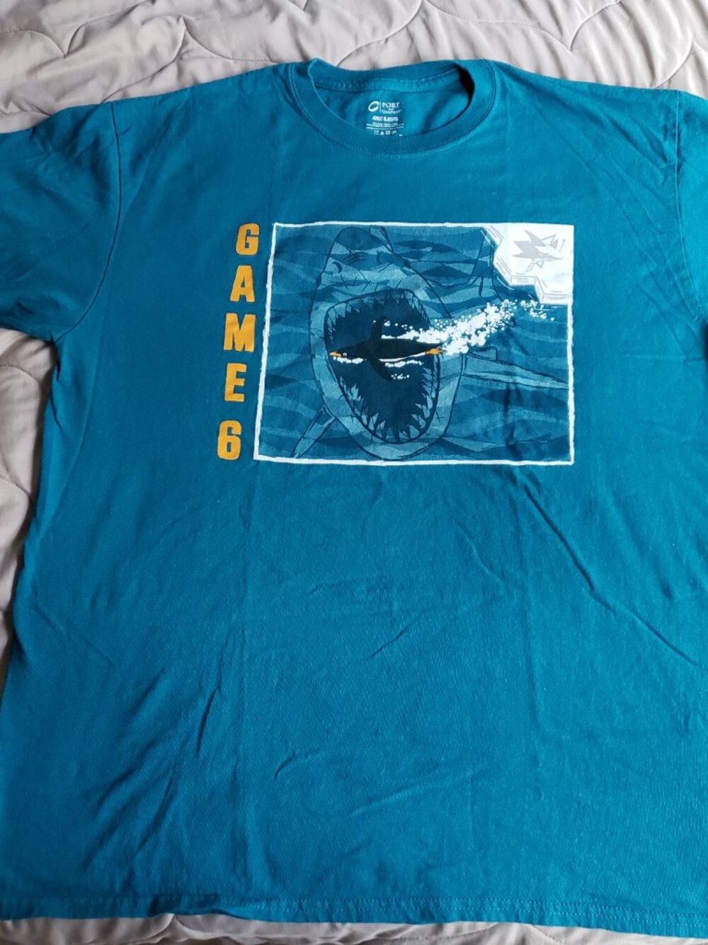 2016 XL San Jose Sharks Stanley Cup Finals Game 6 T-Shirt Teal Hockey NHL